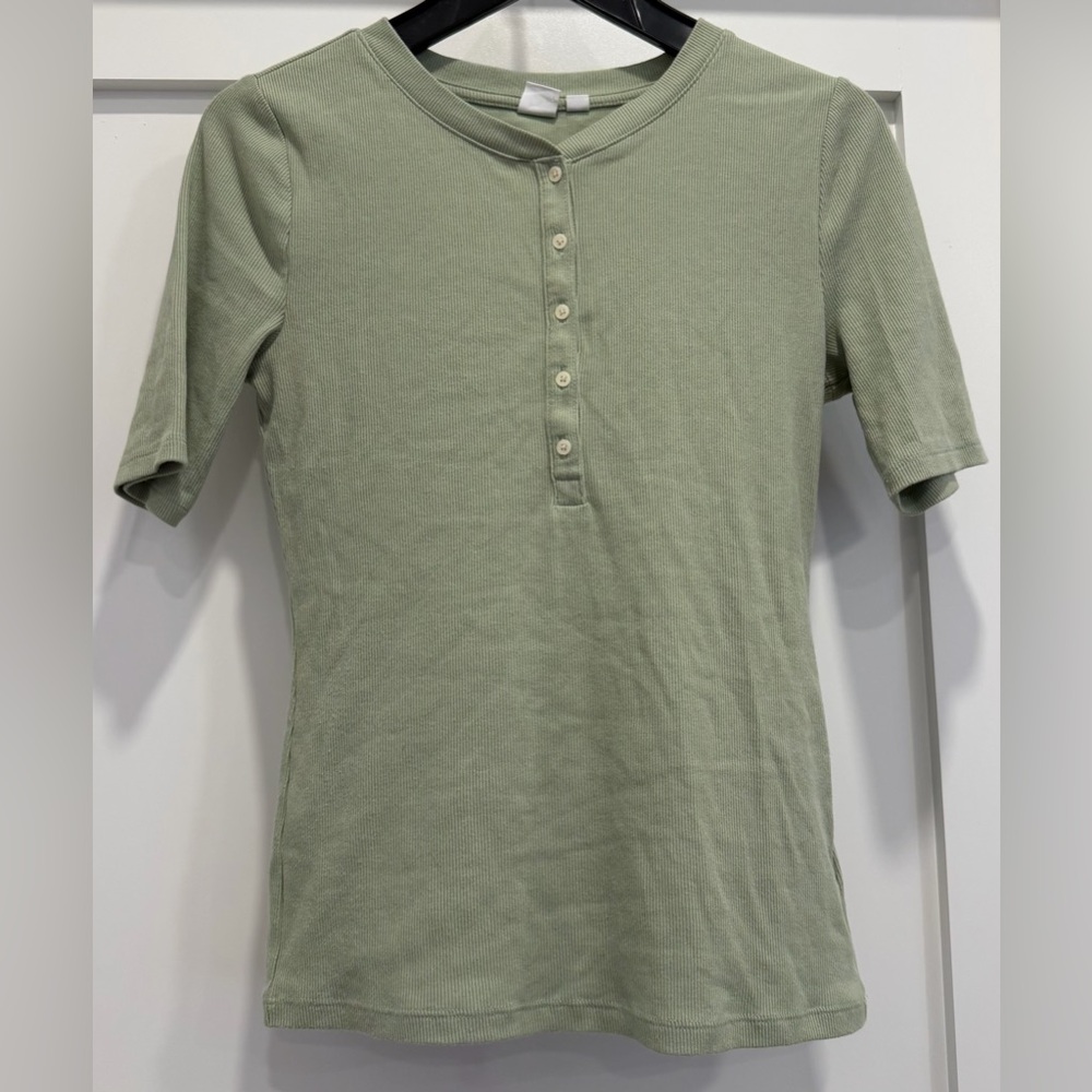 Gap Sage Ribbed Short-Sleeved T-Shirt